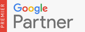 Premier Google Partner logo, indicating certified expertise and partnership with Google for advertising and marketing solutions.