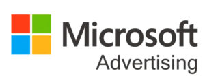 Microsoft Advertising logo with colorful window icon, emphasizing digital marketing services.