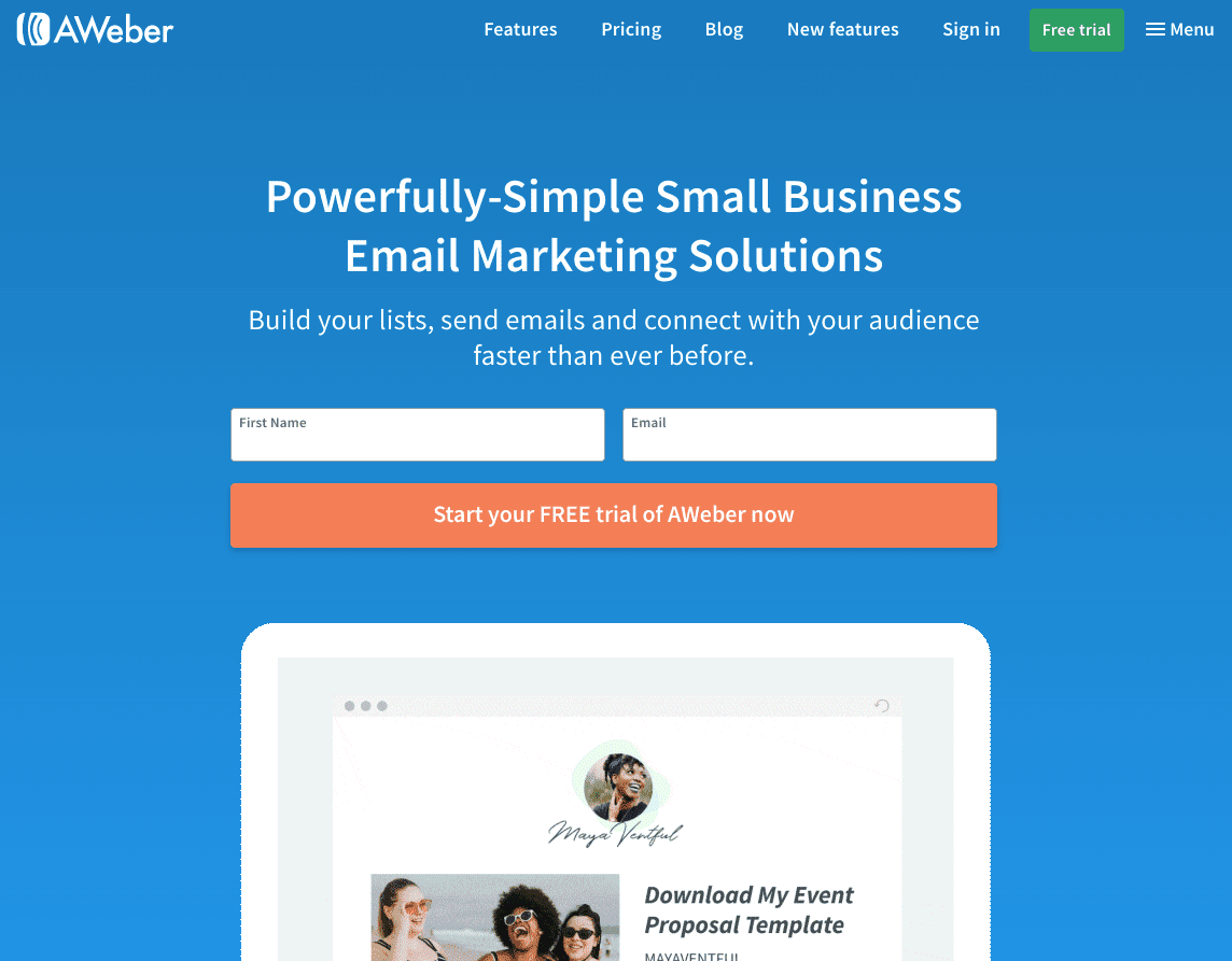 Aweber is one of the best MailChimp Alternatives
